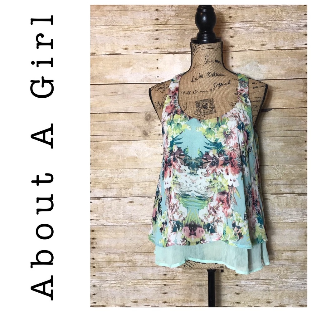 About A Girl Floral Tank Top